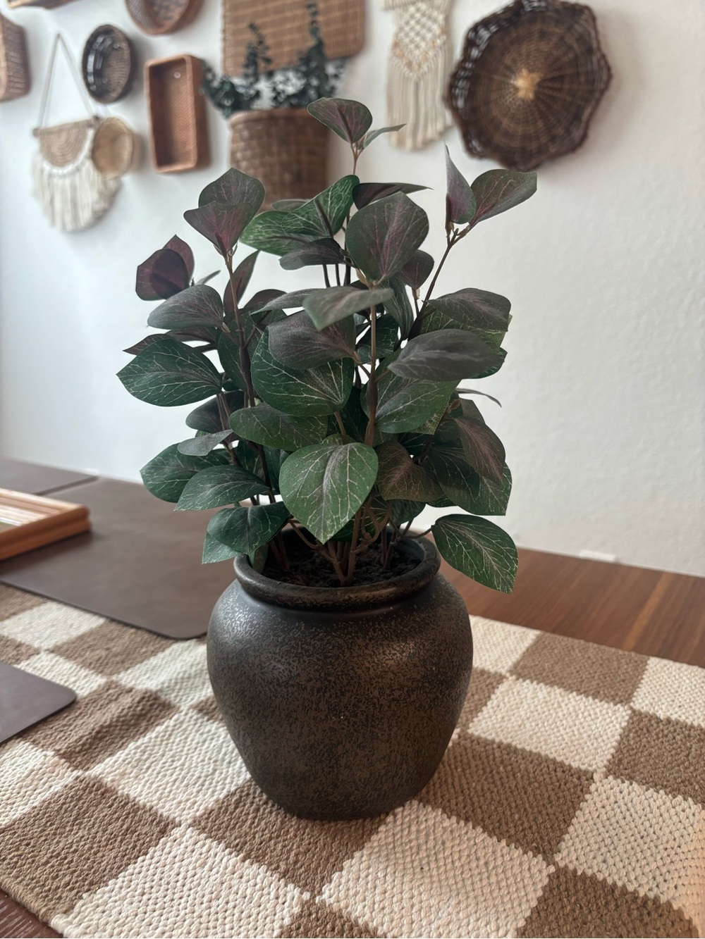 Threshold Green and Deep Red Faux Potted Plant